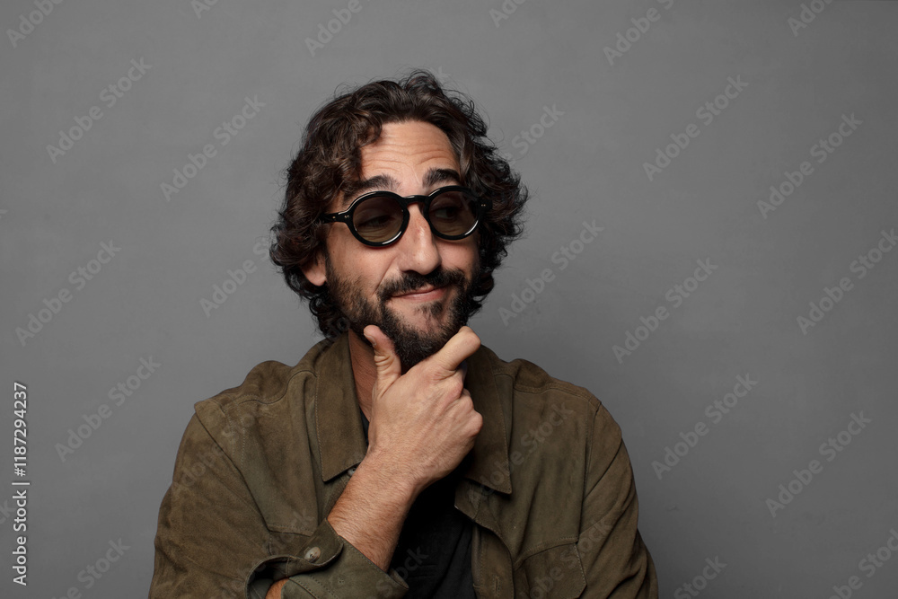 Fototapeta premium young bearded man wearing sun glasses
