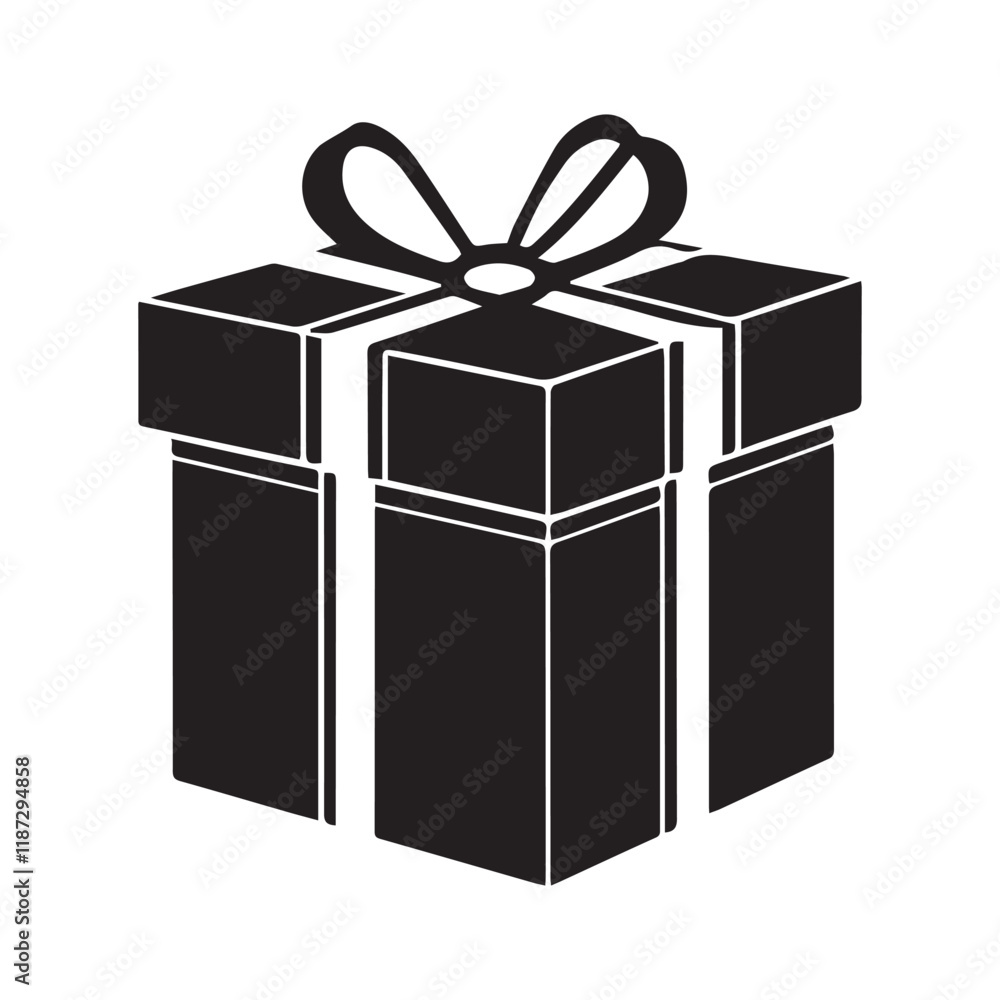 Valentine's Day Valentine Gift Box, vector, silhouette, illustration