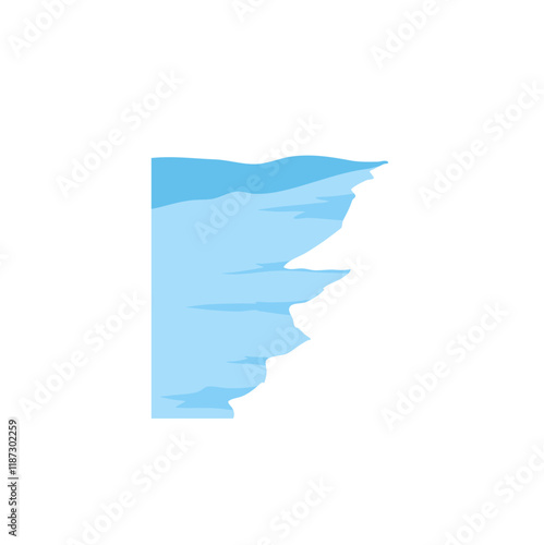 Cartoon blue ice cliff illustration 