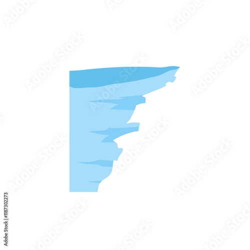 Cartoon blue ice cliff illustration 