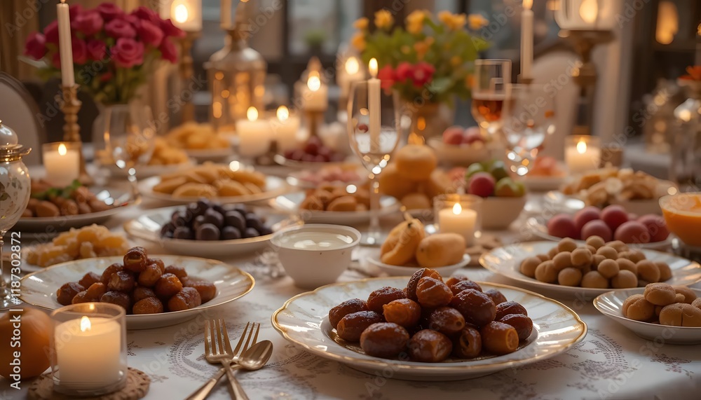 Naklejka premium Ramadhan Kareem muslim background. Generative AI