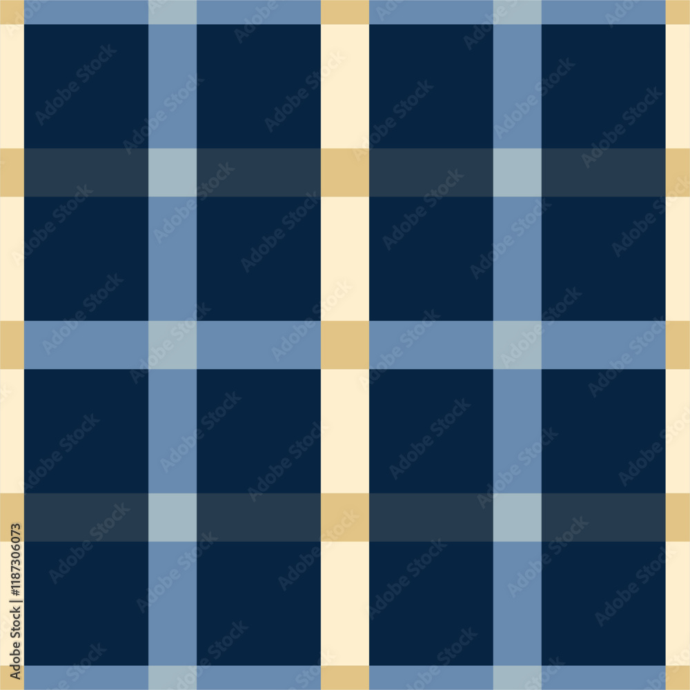 Fototapeta premium Illustration of plaid fabric with modern colors, in blue, red, navy, and turquoise tones, special weft yarn to simulate the texture of a fabric. Design for textures or repeats of garments or fashion p