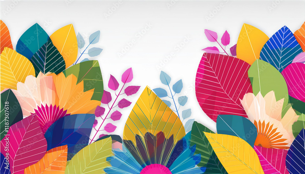 Fototapeta premium abstract colorful and creative floral geometric on below position for leaflet business cover page brochure flyer poster layout illustration