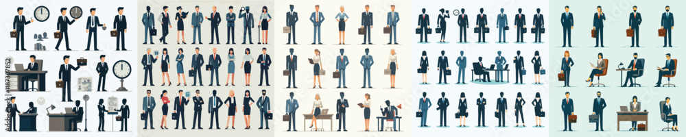Vector collection of organizational or company leaders in flat design style Vector collection of organizational or company leaders in flat design style
