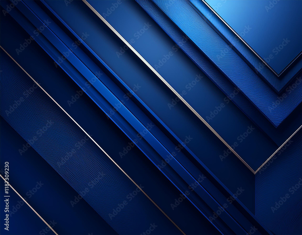 Obraz premium simple minimal 3d dark blue abstract business presentation background with light stripes and overlap layers abstract gemoetric pattern luxury dark blue background