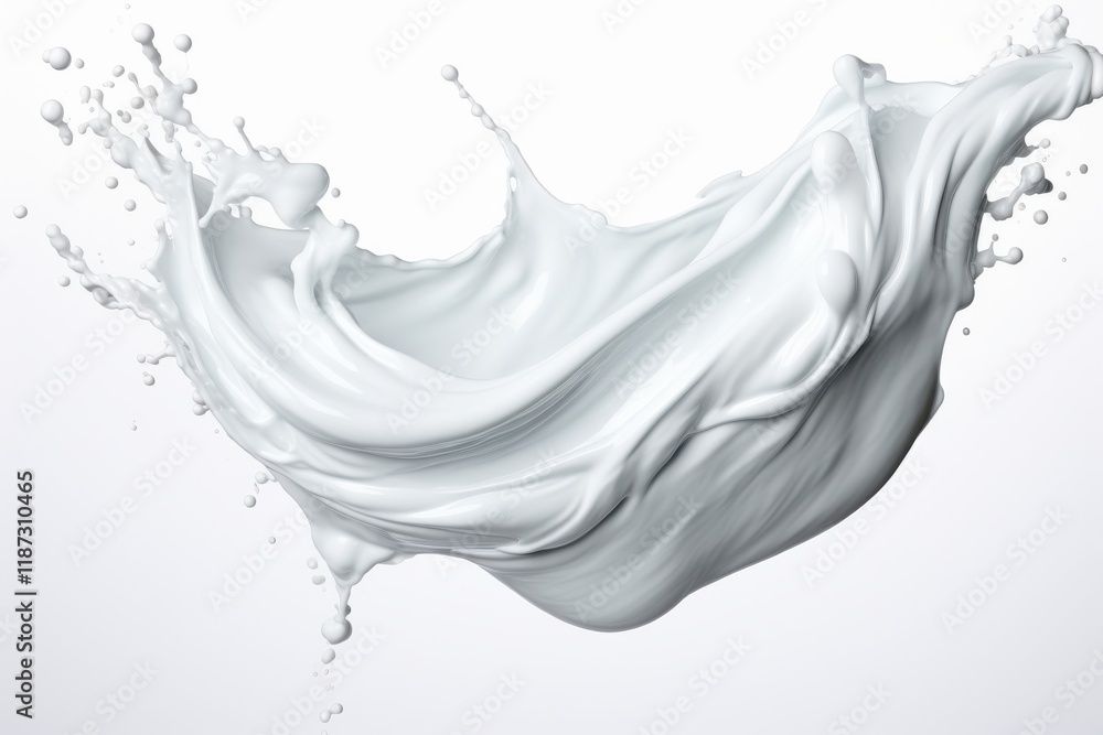 Dynamic splash of white liquid creates an artistic display with intricate patterns and textures in a bright background Dynamic splash of white liquid creates an artistic display with intricate patterns and textures in a bright background
