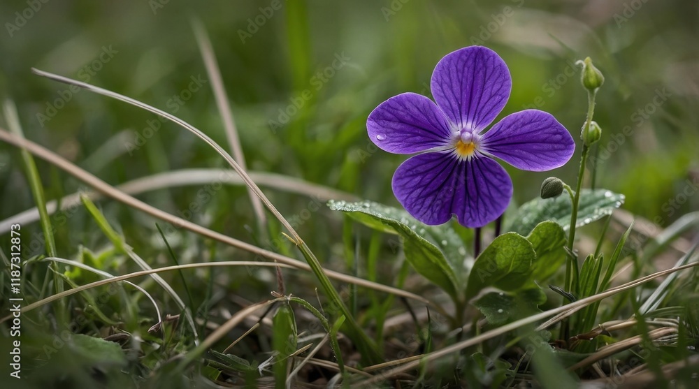 purple flower, spring flower, flower on the ground. purple flower, spring flower, flower on the ground.