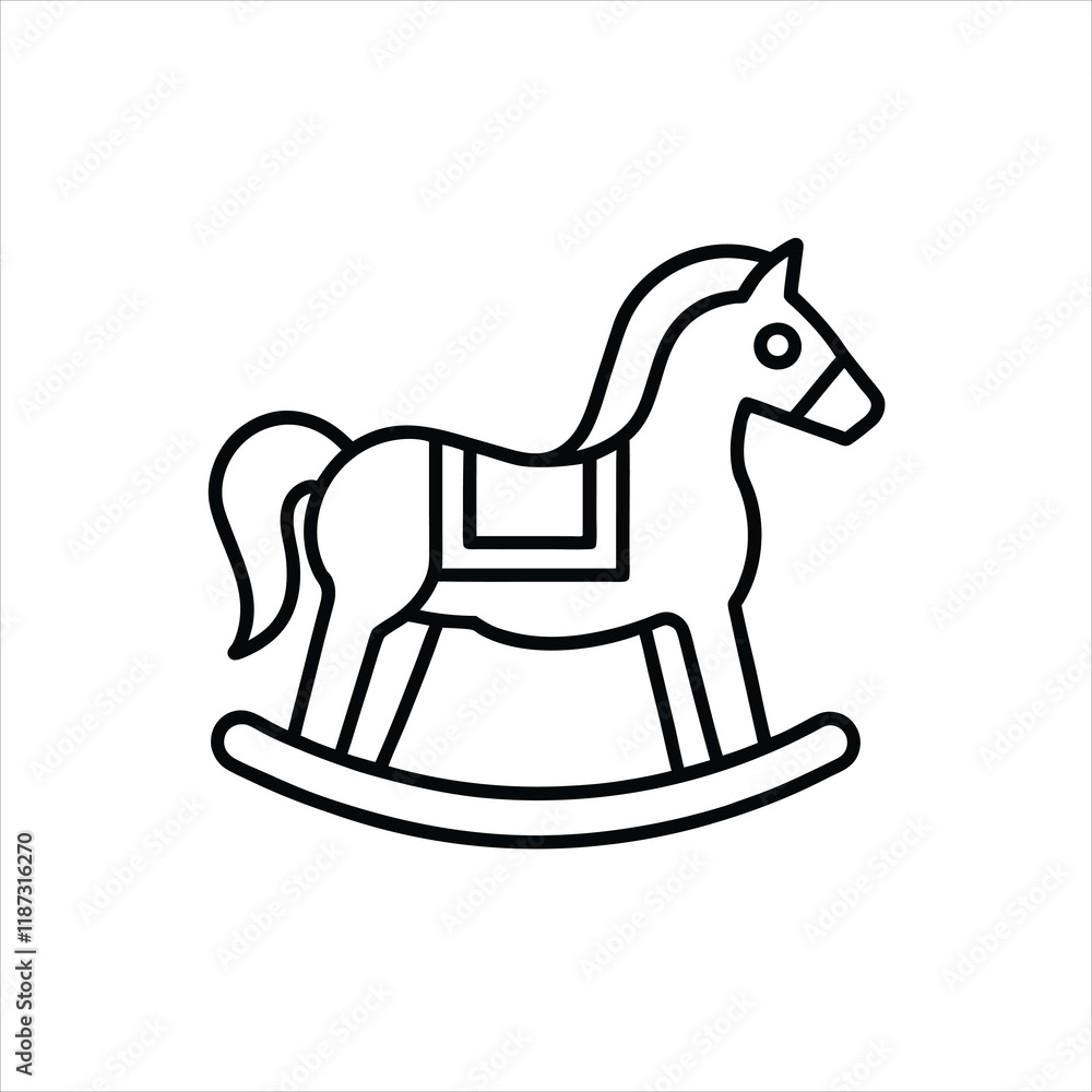 Trojan Horse Rocking Chair Icon Vector on White Background Trojan Horse Rocking Chair Icon Vector on White Background
