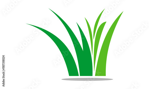 green grass leaf logo design