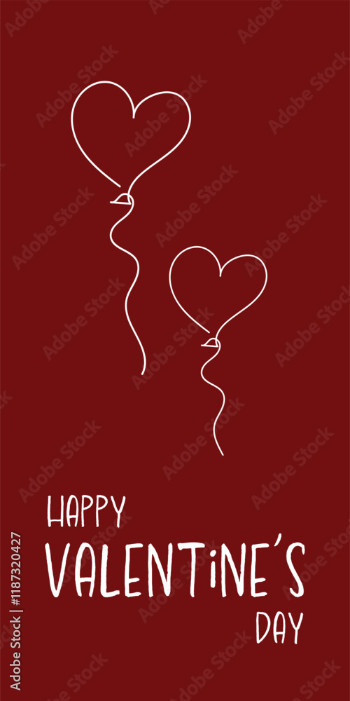 Continuous line drawing of heart and words. Vector illustration. One single line drawing of love concept cute heart shaped for greeting card. Romantic symbol for wedding invitation, Valentine's Day.