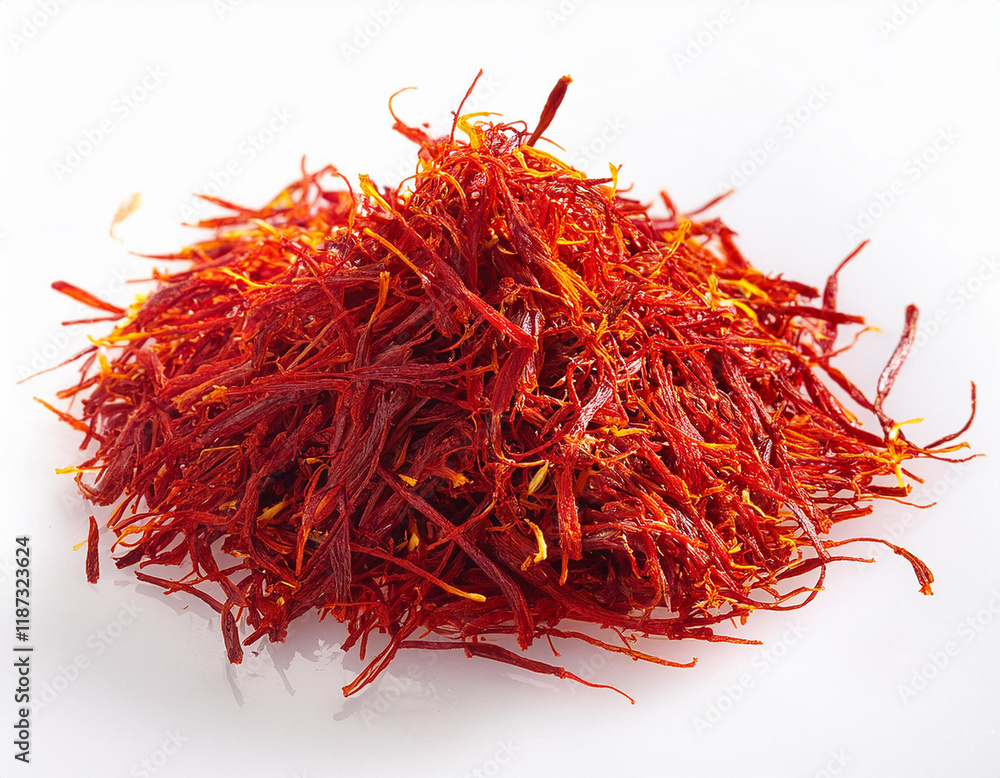 Naklejka premium dried saffron spice isolated