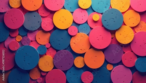 Pattern of cutout circles in a modern background, design, shapes photo