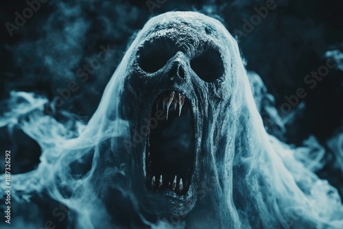 Screaming ghost faces photo