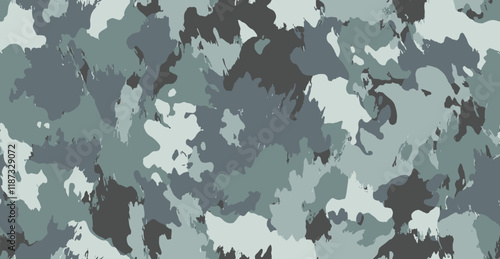 Abstract art splash seamless pattern.  Army camo. Grunge hunting camouflage background. Abstract camo. Classic hunting camouflage. Digital camouflage pattern. 