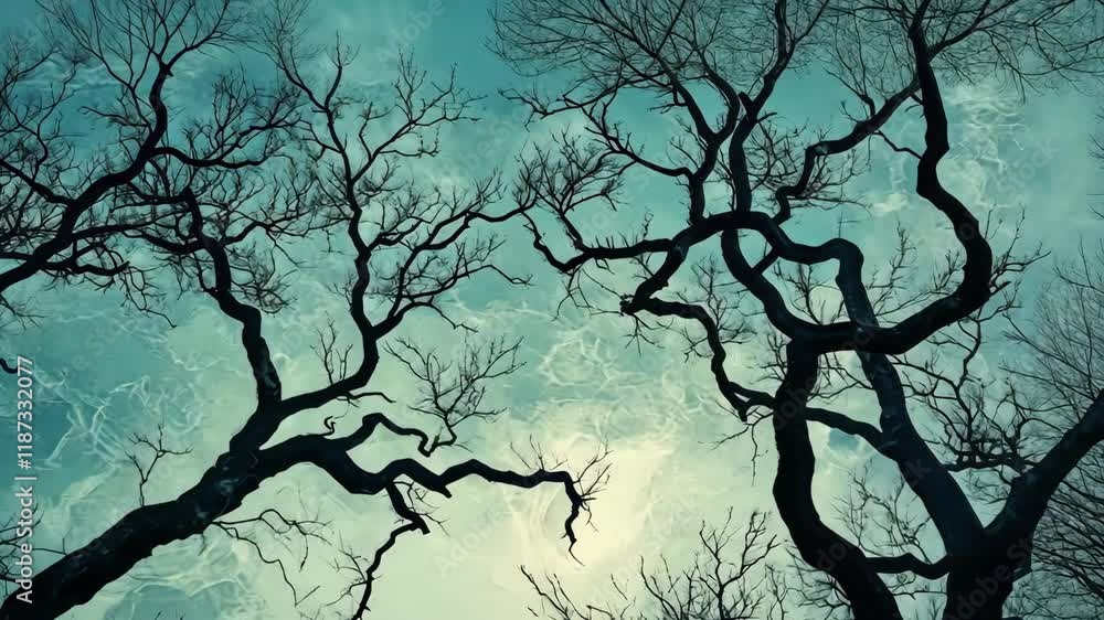 Tree with a branch that is bent over. The branch is bent over and is touching the ground