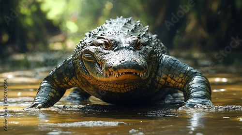 Crocodile action shot swamp dangerous predator wildlife closeup reptile high resolution hd picture