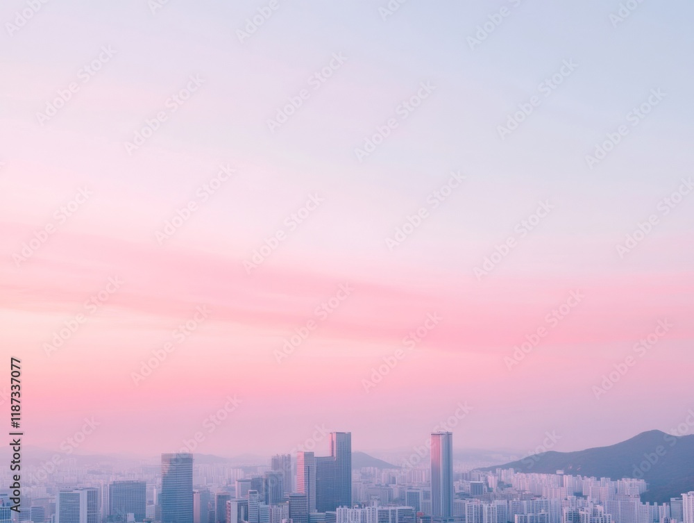 Urban Weather Digital Weather Forecasting Over Korean Cityscape at Sunset, Technology Integration for Weather Forecasting Urban Weather Digital Weather Forecasting Over Korean Cityscape at Sunset, Technology Integration for Weather Forecasting