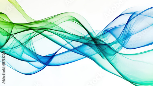 Tech Wave Blue Green Abstract. Modern background with blue & green abstract wave pattern. Tech-inspired & dynamic. Contemporary design.

