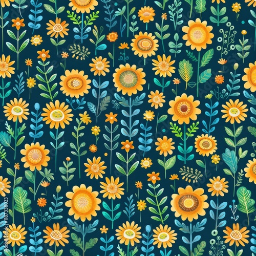 Wallpaper Mural Stylish vintage floral pattern with seamless design ideal for elegant home decor and textiles Torontodigital.ca