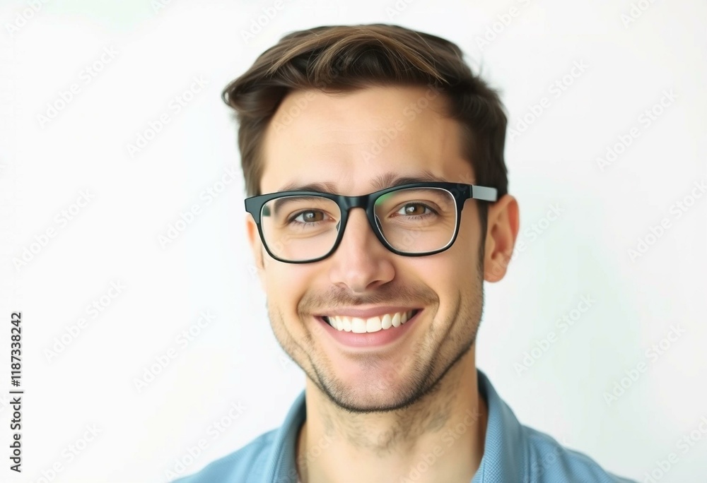 Male portrait with glasses and calm confidence Male portrait with glasses and calm confidence