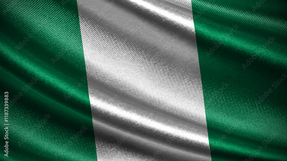 Nigeria flag with realistic silky wave texture Nigeria flag with realistic silky wave texture