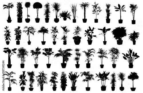 Home Plants Collection Silhouette Vector Pack graphic drawing illustration for stickers, streetwear, t-shirts, logos, print-on-demand, print, or branding