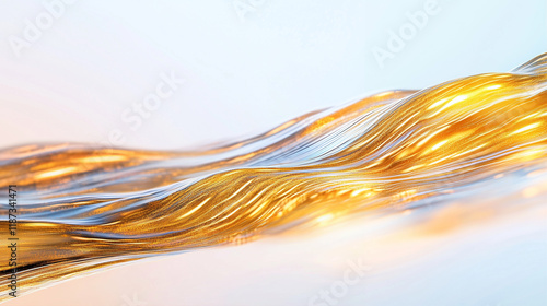 Abstract waves and golden abstract design flowing in motion photo