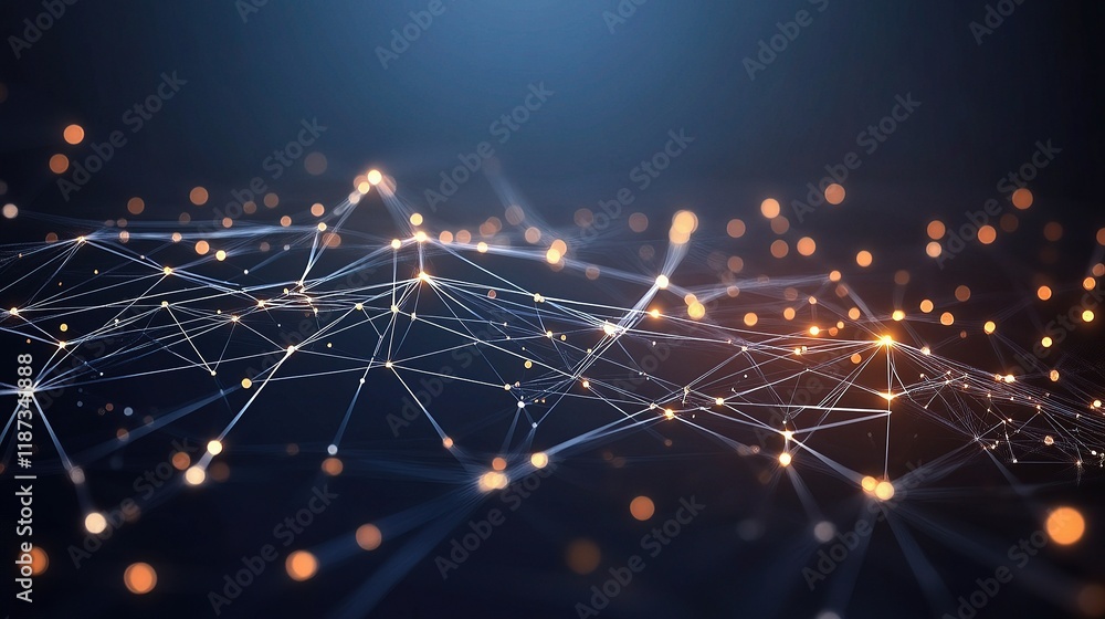 Futuristic Electronic Circuit Design with Glowing Lines and Lights