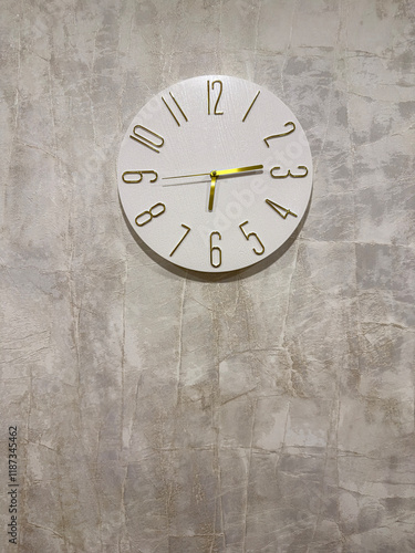 Wallpaper Mural Modern Wall Clock With Minimal Design on Light Textured Background Torontodigital.ca