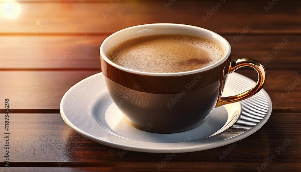 a cup of coffee on a saucer on a table a cup of coffee on a saucer on a table