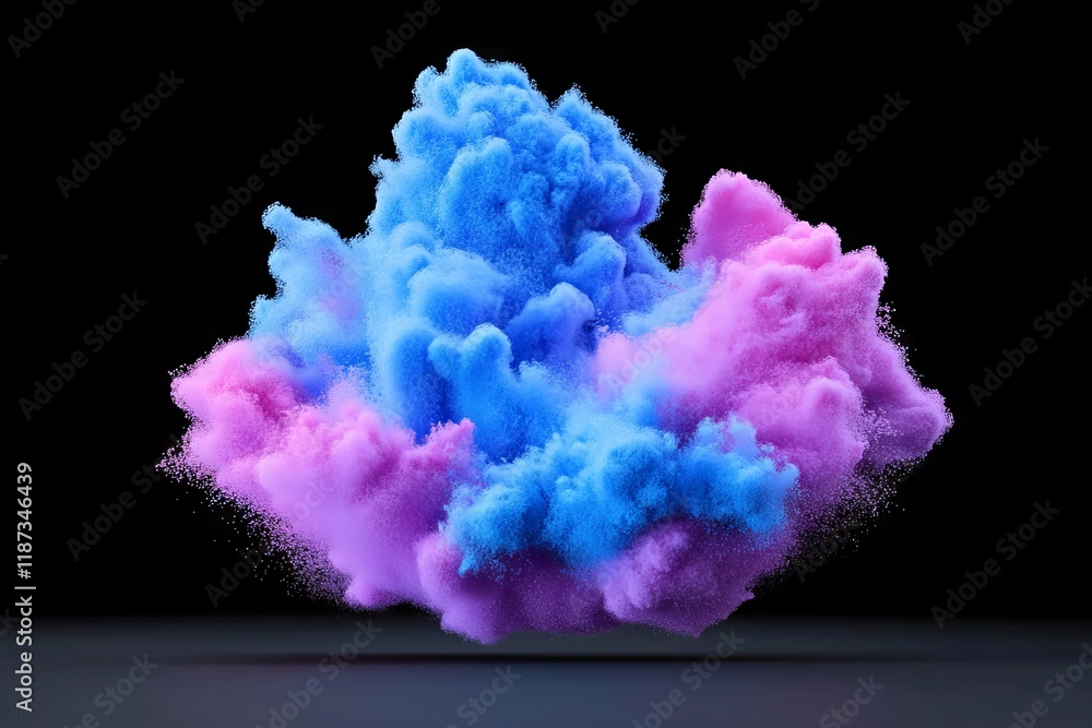 Fototapeta premium Vibrant powder burst. Traditional Holi colors. Concept of the Indian festival Holi. Abstract close-up of dust. Stock illustration