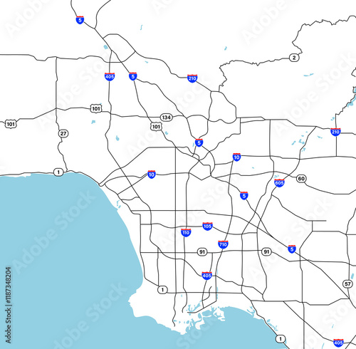 Blank Map of Los Angeles County Highways