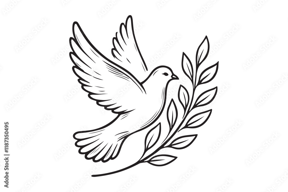 Obraz premium Peace symbol, dove icon vector template
