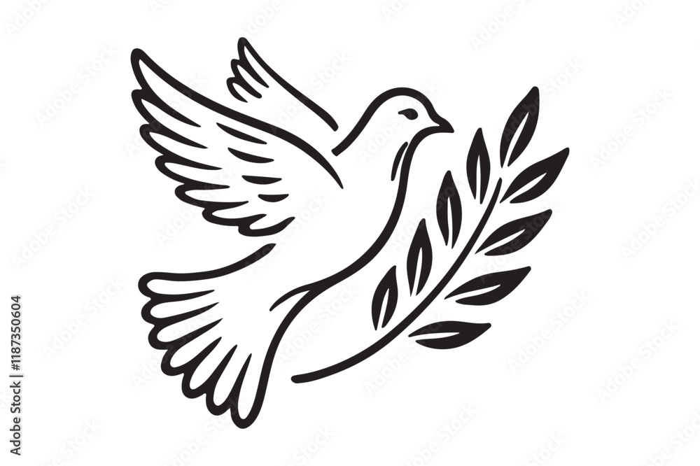 Obraz premium Peace symbol, dove icon vector template