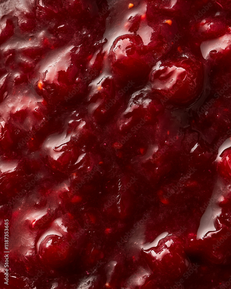 Red fruit jam texture close-up Red fruit jam texture close-up