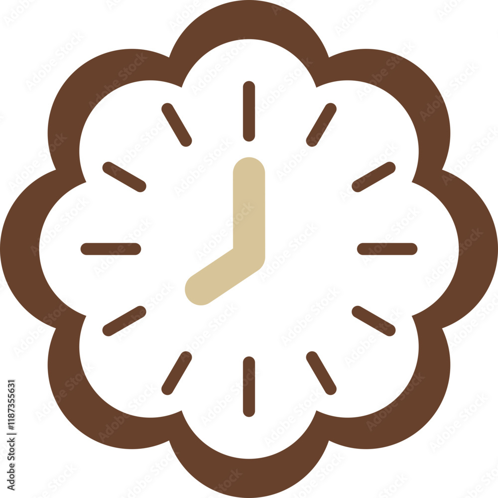 Obraz premium Flower shape outline clock
