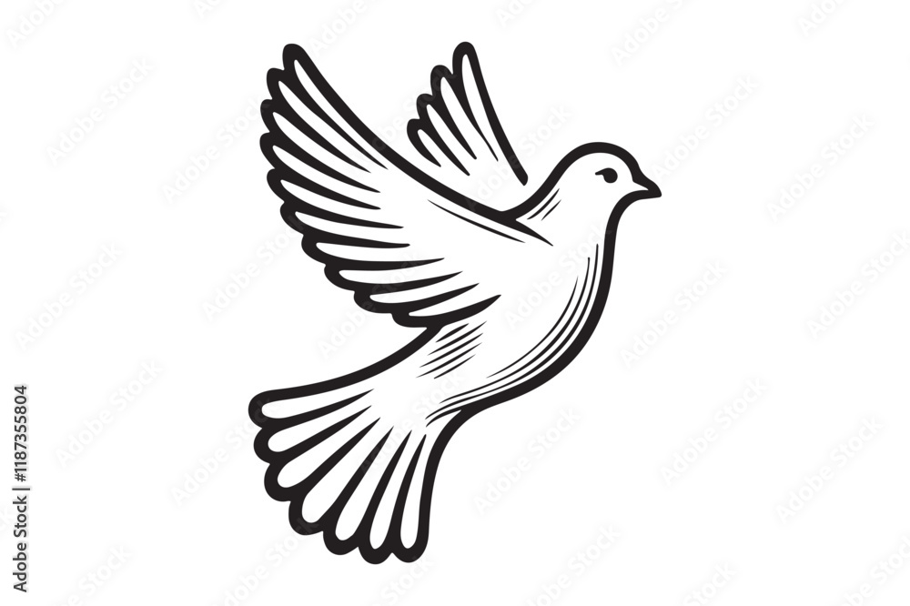 Peace symbol, dove icon vector template