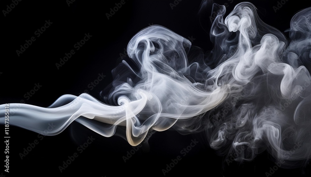 Fototapeta premium white smoke isolated on black history