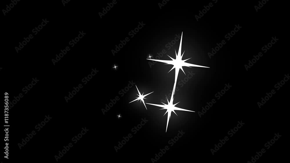 animation of light sparkle group icon with black screen animation of light sparkle group icon with black screen