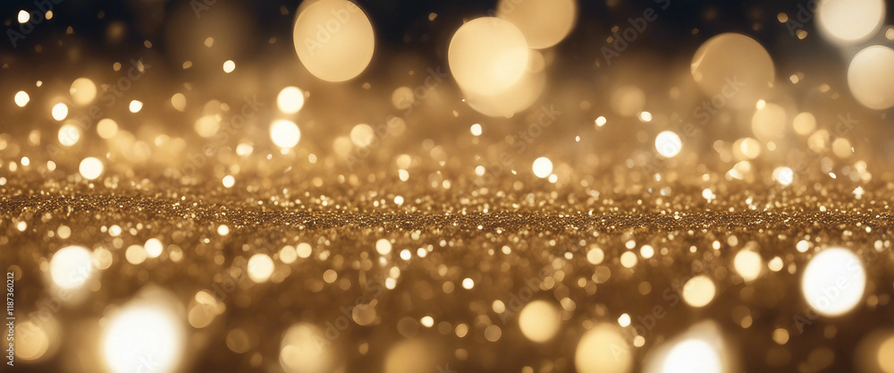 Golden Glitter With Sparkle Of Lights And Stars Golden Glitter With Sparkle Of Lights And Stars