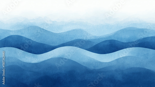 Blue azure turquoise abstract watercolor background for textures backgrounds and web banners design. Abstract  background blue colors. Watercolor painting with turquoise sea waves pattern gradient.