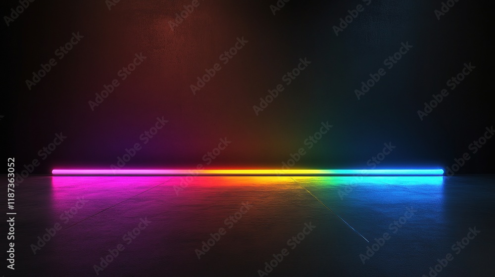 Obraz premium Colorful Neon Flare Effects with Intertwining LED Lines on Black