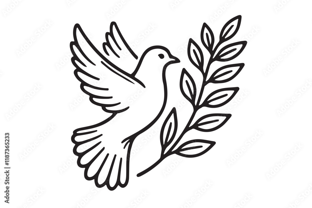 Fototapeta premium Peace symbol, dove icon vector template