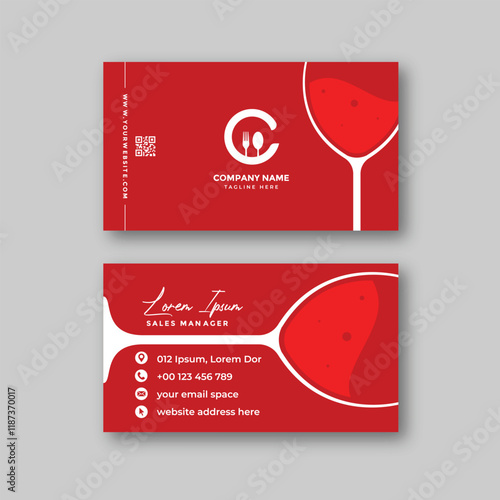 Wine & Restaurant business card design template