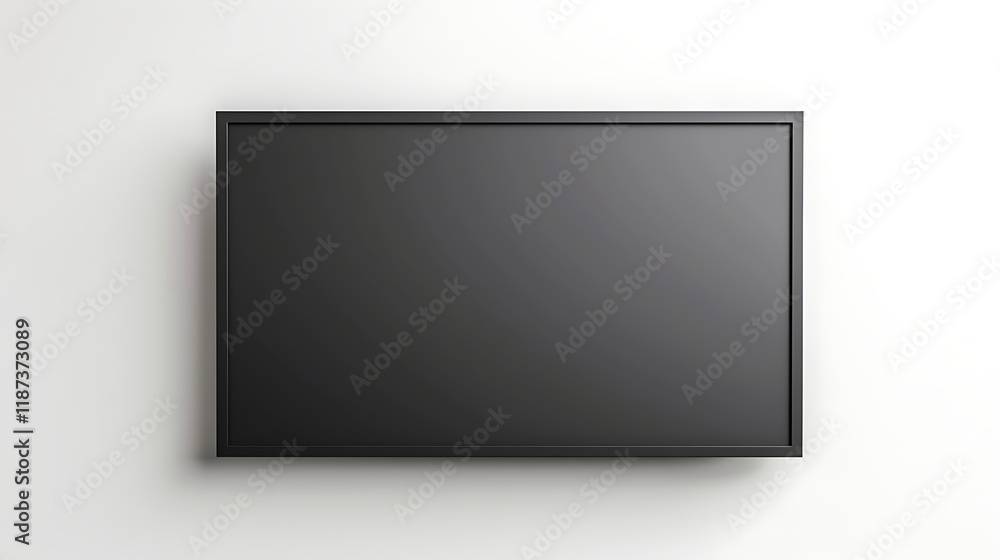 A wall-mounted smart TV isolated on white background A wall-mounted smart TV isolated on white background