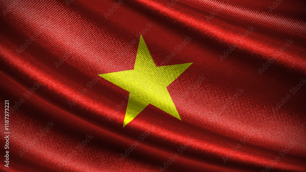 Vietnam flag with realistic silky wave texture Vietnam flag with realistic silky wave texture