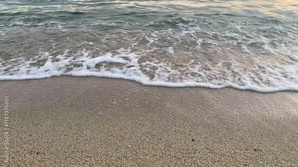 foamy sea wave on the sandy shore, recreation concept foamy sea wave on the sandy shore, recreation concept