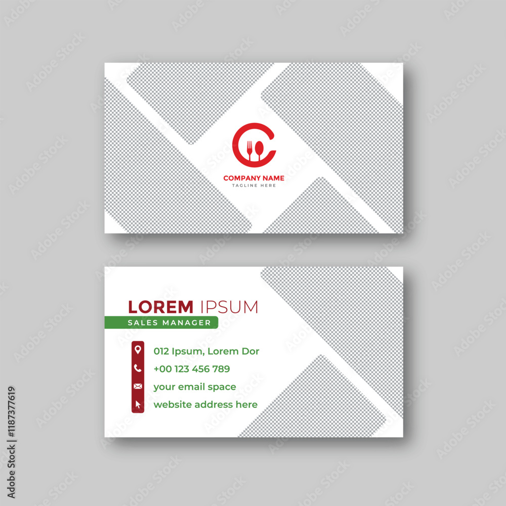 Fototapeta premium Food business card design template