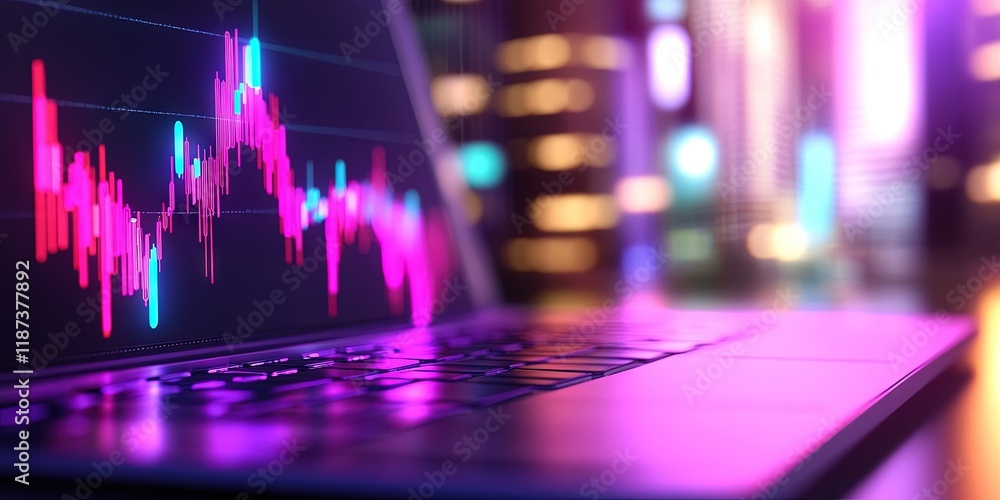 Fototapeta premium 2d animation stock market and wall street concept