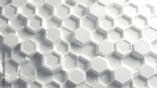  Geometric White Hexagonal Pattern
